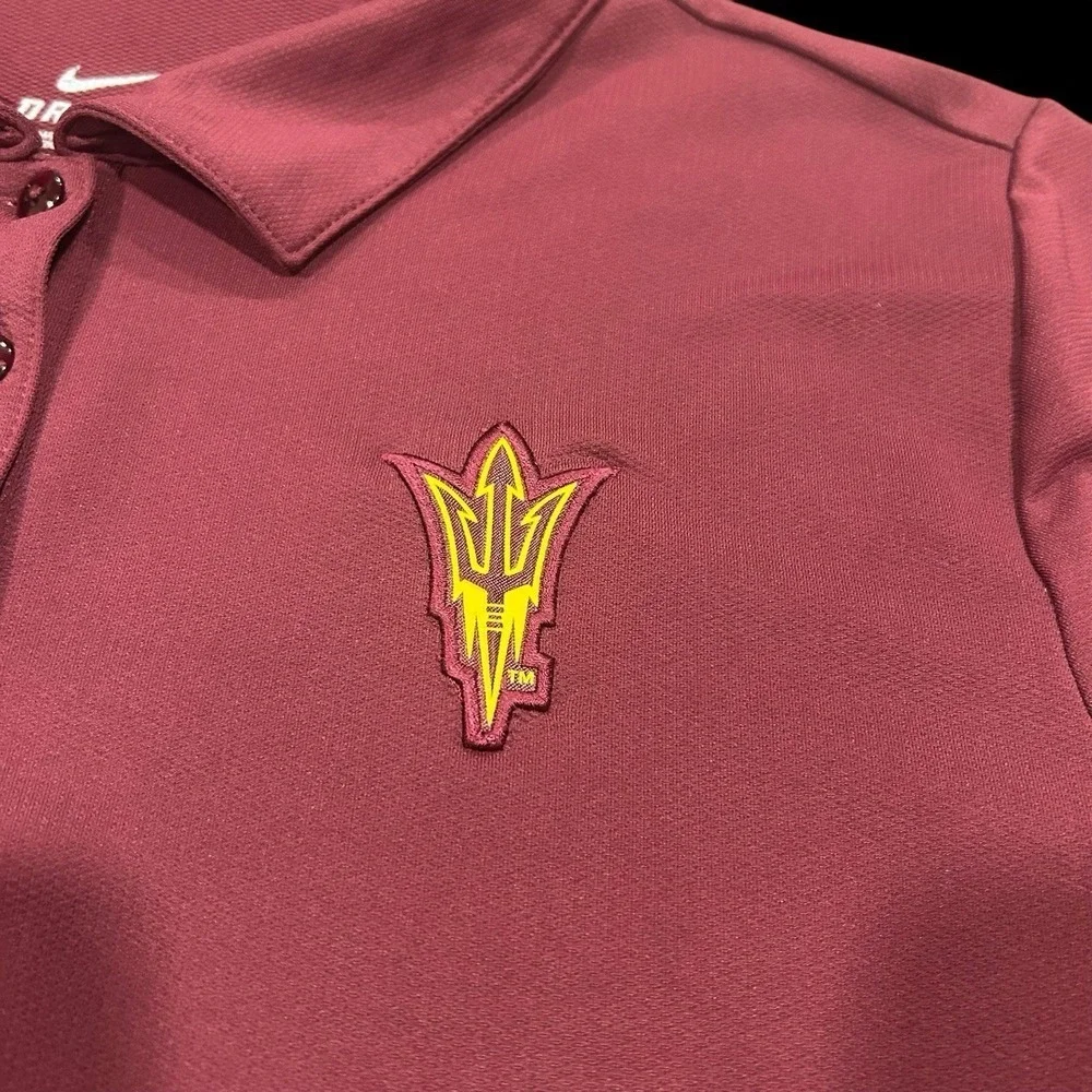 Arizona State Sun Devils Large Red Nike Polo Golf Shirt Short Sleeve Dri-Fit XL